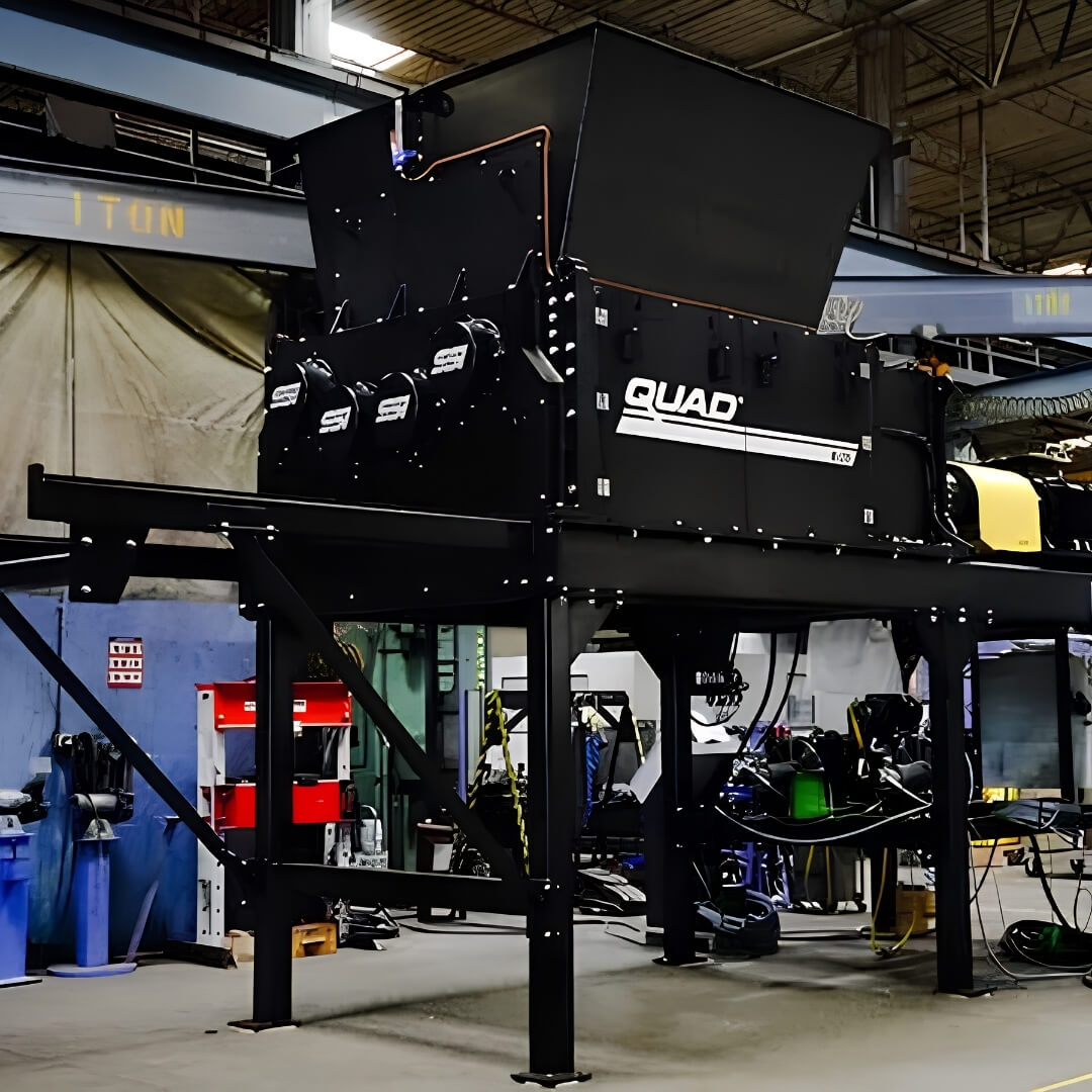 SSI Quad four shaft shredder for electronic scrap processing